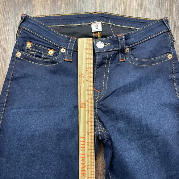 True Religion Women’s Skinny Low Rise Orange Stitch Stretch Jeans 31 - Picture 9 of 11